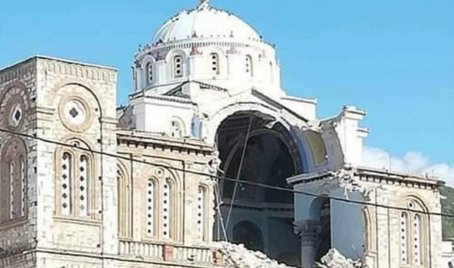 Σεισμός στη Σάμο: Κατέρρευσε τμήμα της Παναγίας Θεοτόκου στο Καρλόβασι