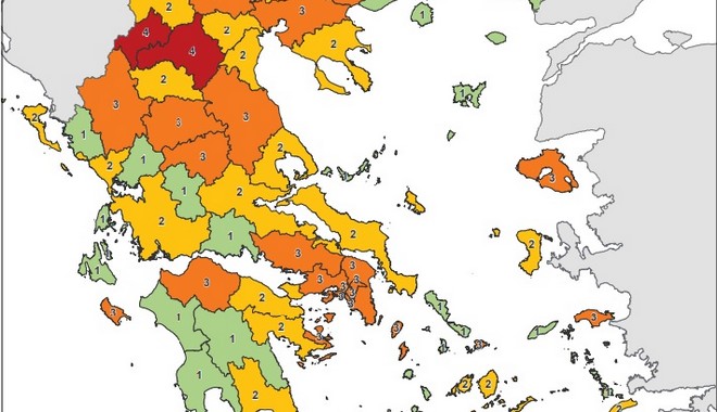 Κορονοϊός: Αλλάζει ο χάρτης – Ποιες περιοχές είναι στο “πορτοκαλί” και στο “κόκκινο”