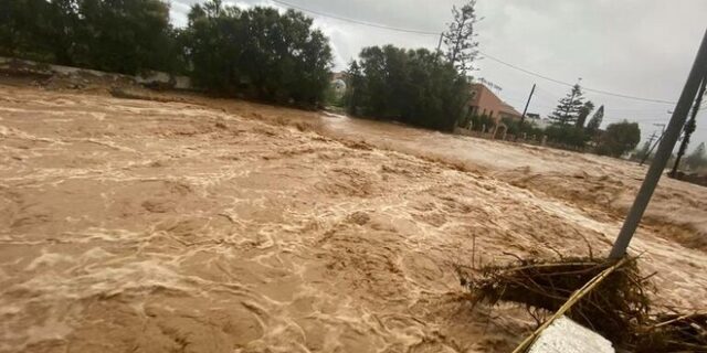 Κρήτη: Εντονη βροχόπτωση και φόβοι για νέες πλημμύρες