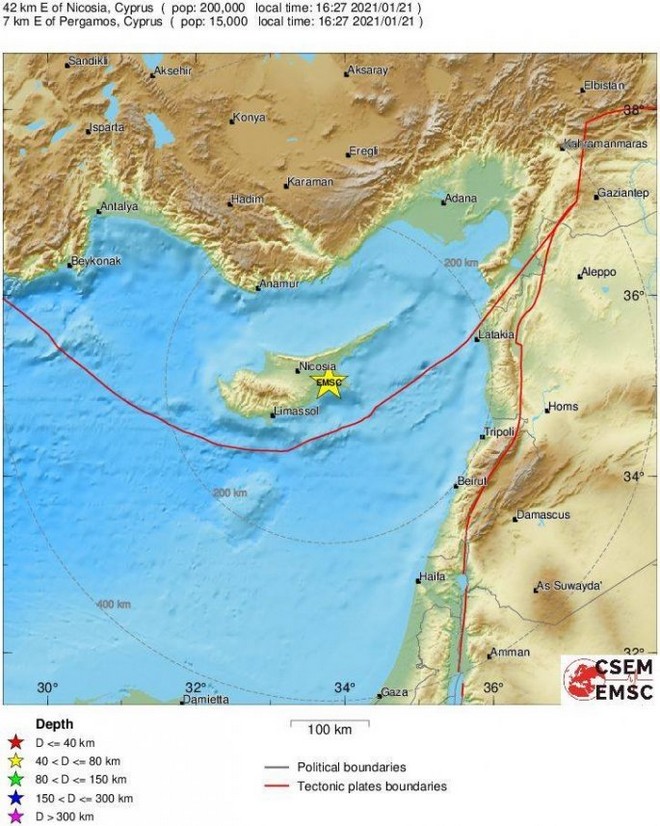 Σεισμός 5,4 Ρίχτερ στην Κύπρο