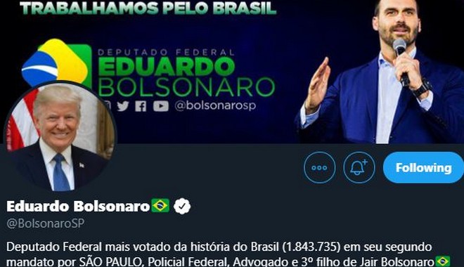 Βραζιλία: Ο γιος του Μπολσονάρου έβαλε τον Τραμπ φωτογραφία προφίλ στο Twitter