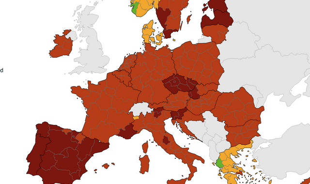 Κορονοϊός: “Kόκκινη” η Αττική και στον χάρτη του ECDC