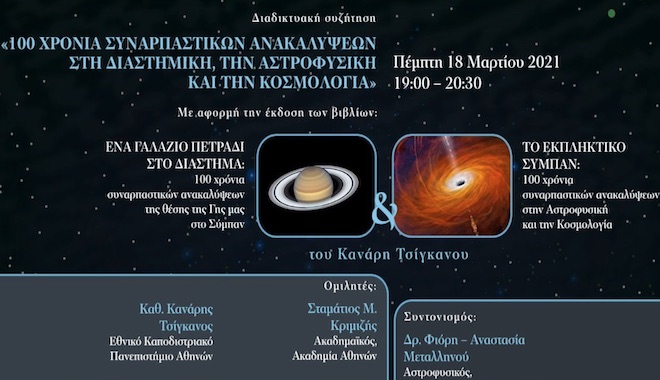 Εκδήλωση: 100 χρόνια συναρπαστικών ανακαλύψεων στην Αστροφυσική και την Κοσμολογία