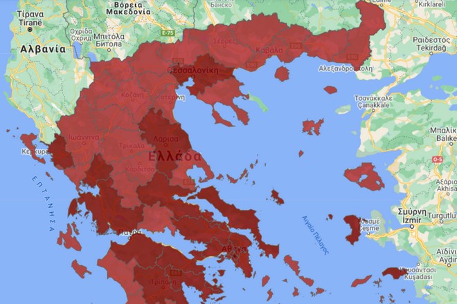 Β. Ελλάδα: Οι Covid-Free περιοχές που βάφτηκαν σε μια νύχτα “κόκκινες”