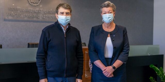 Συνάντηση Χρυσοχοΐδη με την Επίτροπο Γιόχανσον