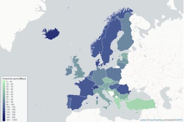 Χάρτης: Έχουμε τελικά το πιο αργό ίντερνετ στην Ευρώπη;