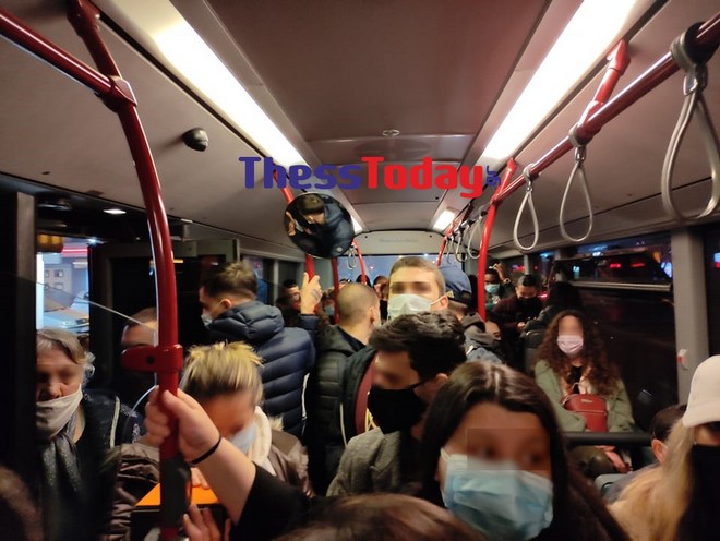 Θεσσαλονίκη: Απίστευτες εικόνες σε λεωφορείο σε ώρα απαγόρευσης κυκλοφορίας