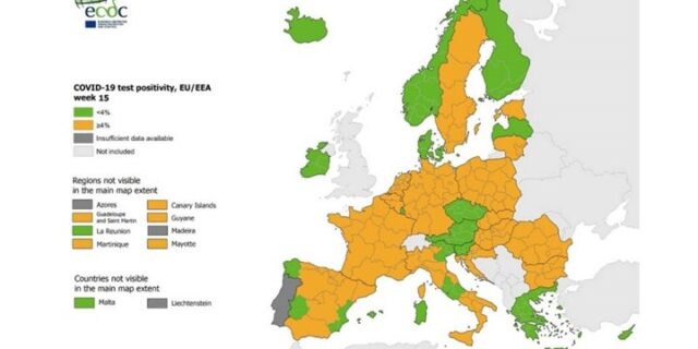 Χάρτης: Στο “πράσινο” της θετικότητας η Ελλάδα
