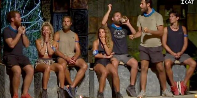Survivor 4: “Μπλε” φιέστα στην αποχώρηση με βούκινο και “Γεια σου Παππά, Παππά…”