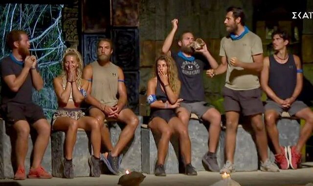 Survivor 4: “Μπλε” φιέστα στην αποχώρηση με βούκινο και “Γεια σου Παππά, Παππά…”