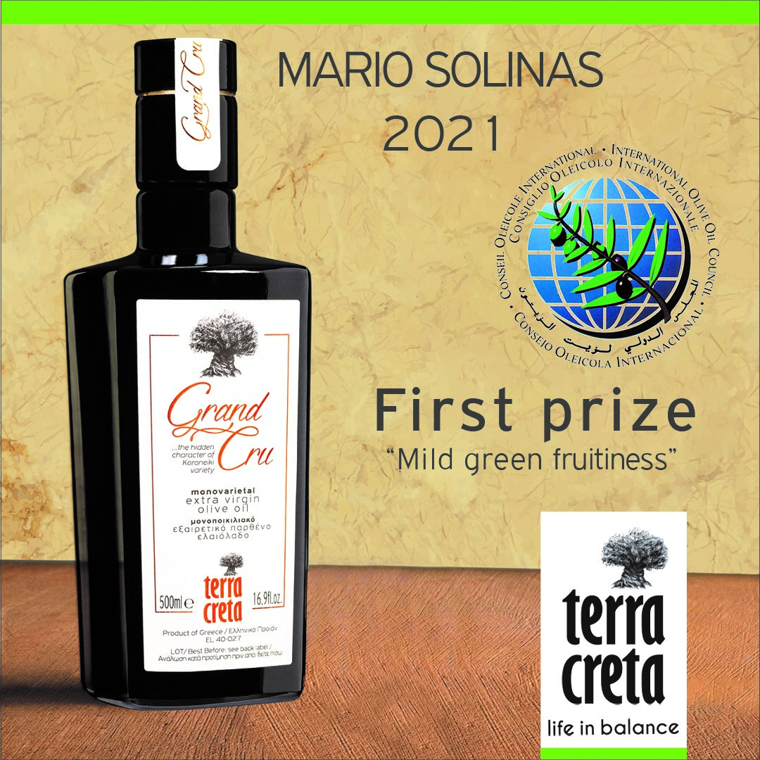 Κορυφαία διάκριση για το Ελληνικό Εξαιρετικό Παρθένο Ελαιόλαδο στο διαγωνισμό Mario Solinas 2021!