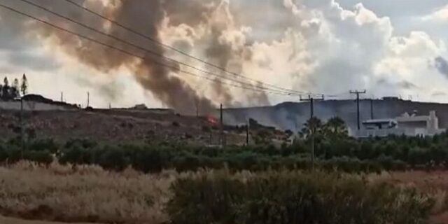Κρήτη: Φωτιά απείλησε σπίτια στη Χερσόνησο