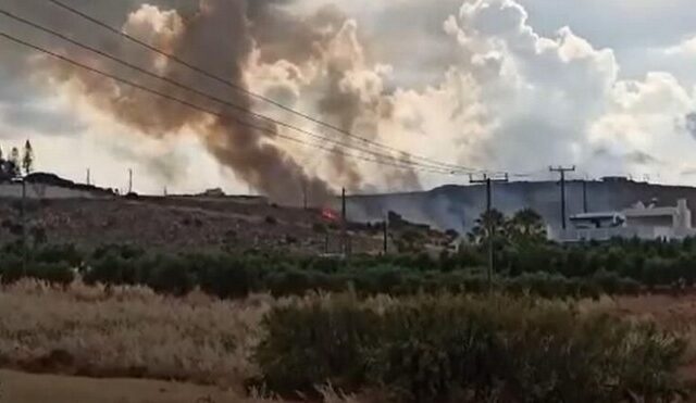 Κρήτη: Φωτιά απείλησε σπίτια στη Χερσόνησο