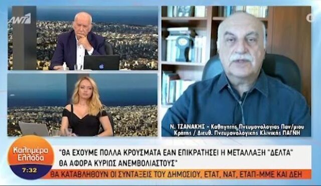 Μετάλλαξη Δέλτα: “Μεταδίδεται ακαριαία” προειδοποιεί ο Τζανάκης