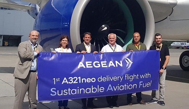 Πρώτη δοκιμαστική πτήση της AEGEAN, με βιοκαύσιμα