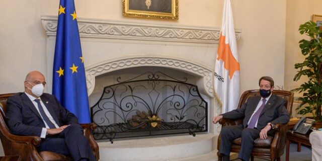 Δένδιας – Αναστασιάδης: Δεν θα ανεχθούμε επιβολή τετελεσμένων επί του εδάφους