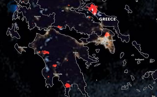 Χάρτης: Τα πύρινα μέτωπα σε όλη τη χώρα