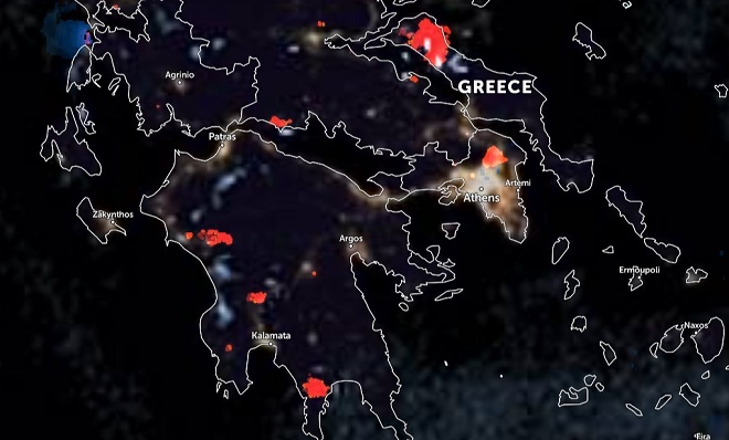 Χάρτης: Τα πύρινα μέτωπα σε όλη τη χώρα