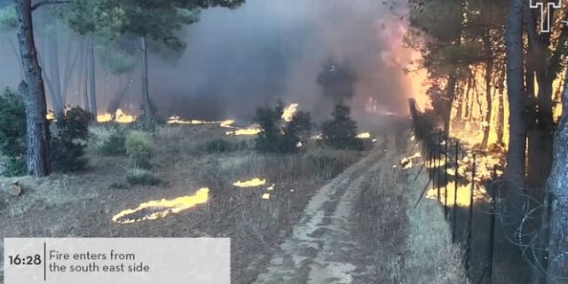 Βίντεο ντοκουμέντο από την κάμερα του Tatoi Club – Η στιγμή που οι φλόγες φτάνουν στις εγκαταστάσεις του