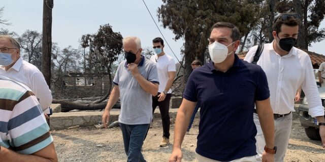 Φωτιά στην Εύβοια: Στις πληγείσες περιοχές ο Αλέξης Τσίπρας