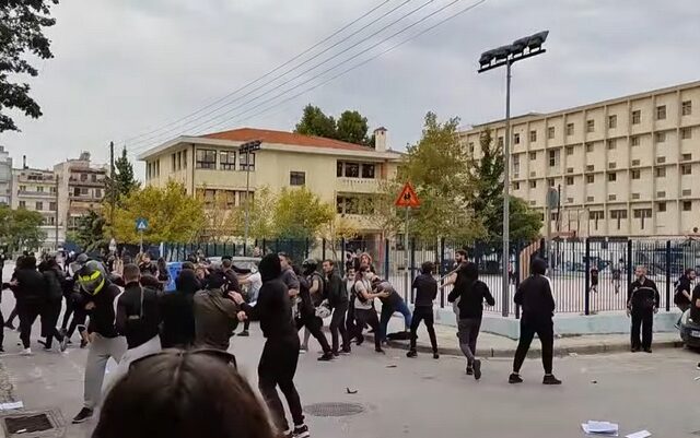 Θεσσαλονίκη: Άγρια επεισόδια στο ΕΠΑΛ Σταυρούπολης – Δύο τραυματίες