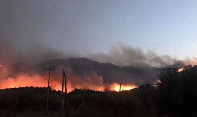 Φωτιά στην Ανατολική Μάνη