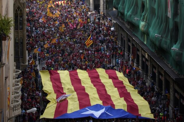 Ισπανία: Διαδήλωση υπέρ της ανεξαρτησίας της Καταλονίας