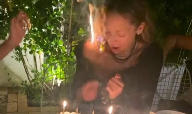 Νικόλ Ρίτσι: Έσβησε τούρτα γενεθλίων και άρπαξαν φωτιά τα μαλλιά της