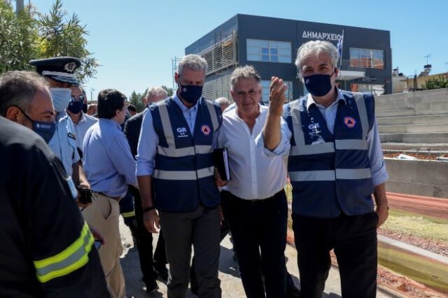 Στην Ιθάκη Στυλιανίδης και Τριαντόπουλος για αυτοψία στις πληγείσες από την κακοκαιρία περιοχές