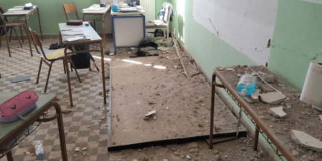 Σεισμός στην Κρήτη: Μεγάλες ζημιές σε δημοτικό σχολείο στο Θραψανό
