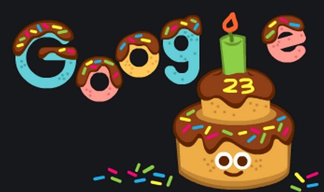 Google: Κλείνει τα 23 της χρόνια και σβήνει κεράκια με εορταστικό doodle