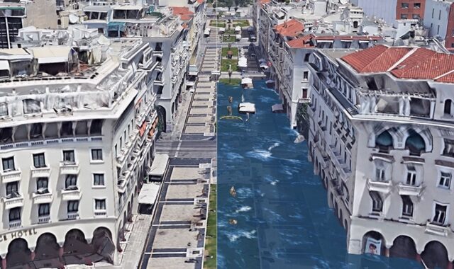 Χάρτης: Η κλιματική αλλαγή θα βουλιάξει τη Θεσσαλονίκη μέχρι το 2050
