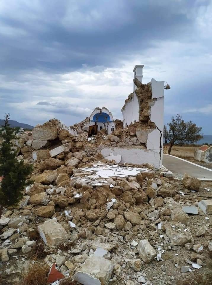 Σεισμός στην Κρήτη: Κατέρρευσε ο Ιερός Ναός του Αγίου Νικολάου στον Ξηρόκαμπο