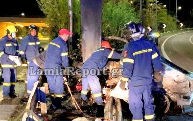 Τραγωδία στη Μαγνησία: ΙΧ χτύπησε σε κολόνα και πήρε φωτιά -Απανθρακώθηκε ο οδηγός
