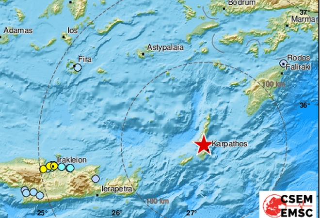 Σεισμός 4,4 ρίχτερ στην Κάρπαθο