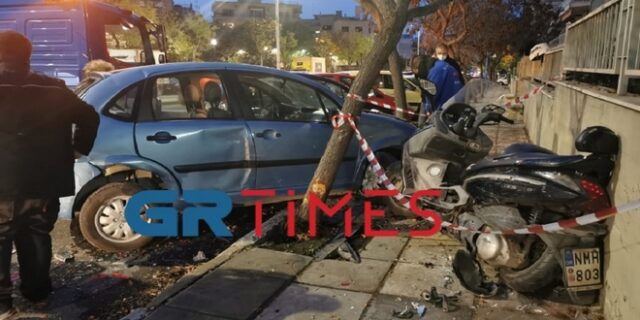 Θεσσαλονίκη: “Τρελή” πορεία λεωφορείου – Κατέληξε σε σταθμευμένα οχήματα
