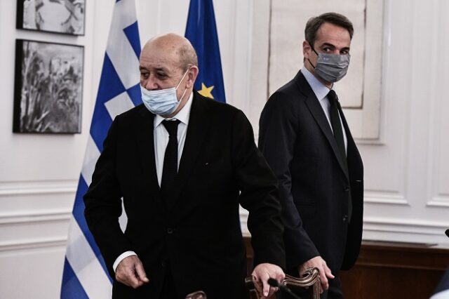 Συνάντηση του Κυριάκου Μητσοτάκη με τον Γάλλο Υπουργό Εξωτερικών