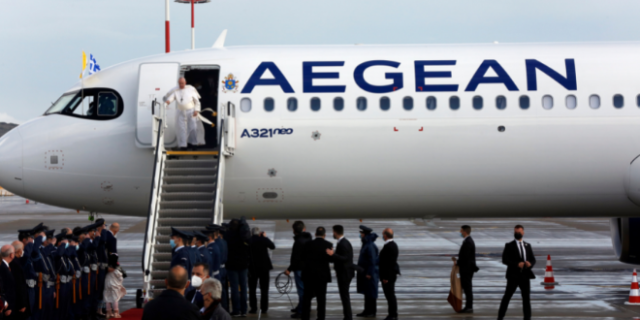 Με υπερηφάνεια, η AEGEAN μετέφερε τον Πάπα Φραγκίσκο κατά την ιστορική επίσκεψή Του στην Ελλάδα και από την Κύπρο