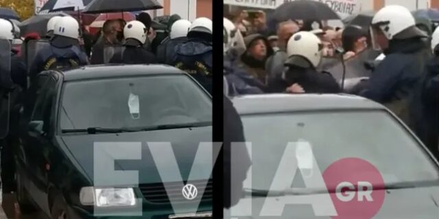Ιστιαία: Ενταση με διαδηλωτές στην επίσκεψη Μητσοτάκη