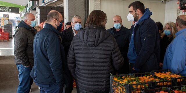 Επίσκεψη της Νέας Δημοκρατίας στην Κεντρική Λαχαναγορά Αθηνών στον Ρέντη