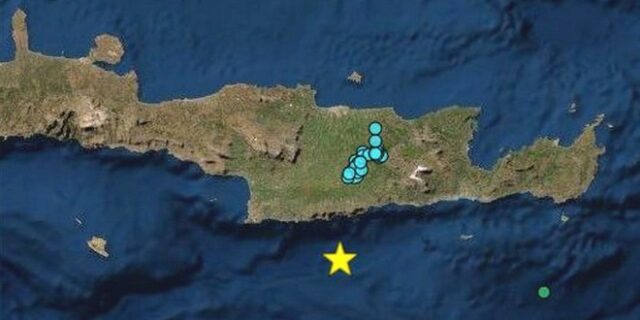 Σεισμός 5,7 ρίχτερ νότια της Κρήτης