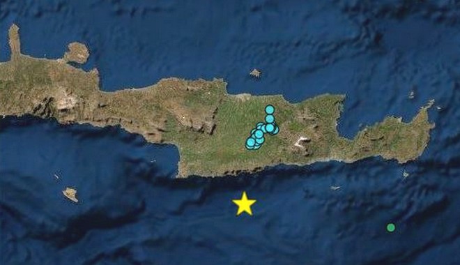 Σεισμός 5,7 ρίχτερ νότια της Κρήτης