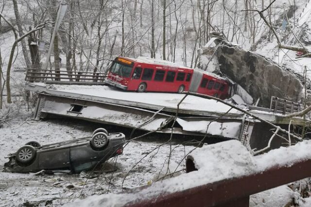 ΗΠΑ: Γέφυρα κατέρρευσε στο Πίτσμπουργκ ελάχιστες ώρες πριν φτάσει ο Μπάιντεν