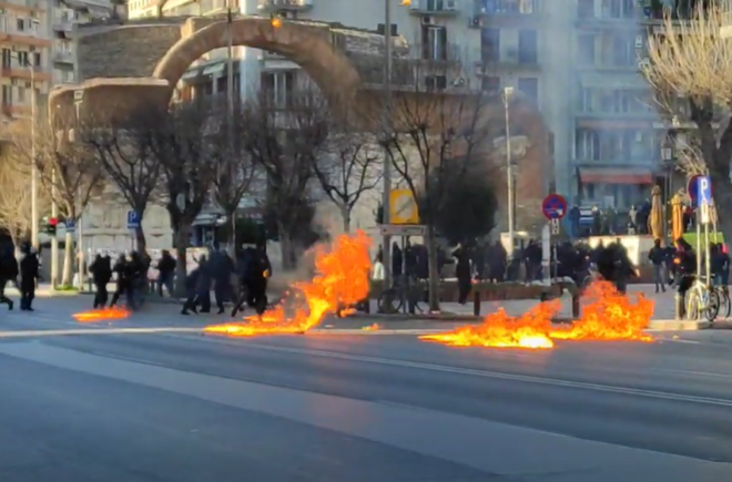Θεσσαλονίκη: Επεισόδια μετά το τέλος της πορείας για τις καταλήψεις