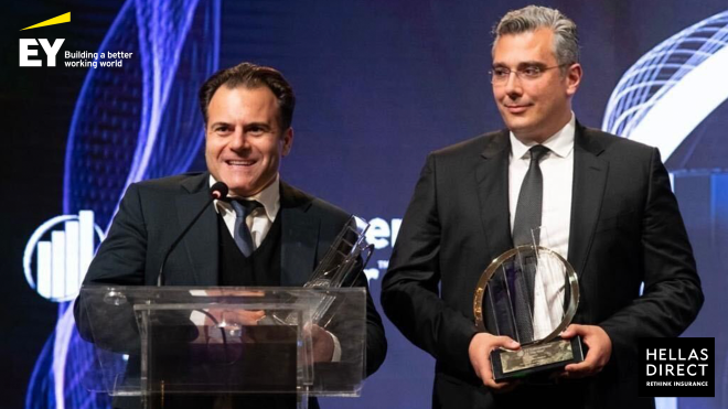 Επιχειρηματίες της Χρονιάς στον διαγωνισμό EY Entrepreneur Of The Year™ Cyprus 2022 οι συνιδρυτές της ασφαλιστικής Hellas Direct, Αλέξης Πανταζής και Αιμίλιος Μάρκου