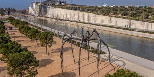 Μια γιγάντια αράχνη εντυπωσιάζει την Αθήνα