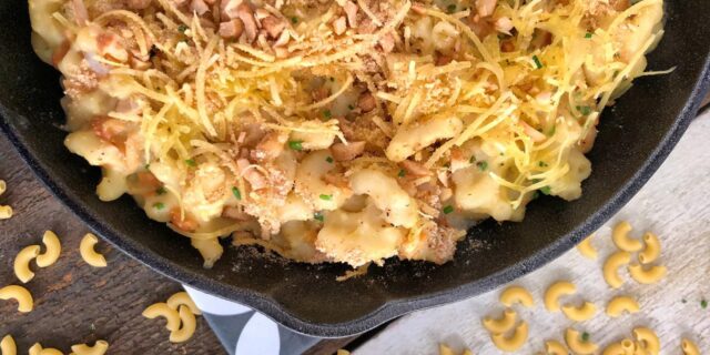Νηστίσιμα ‘Mac & Cheese’ με γαρίδες και κάσιους
