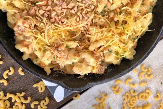 Νηστίσιμα ‘Mac & Cheese’ με γαρίδες και κάσιους