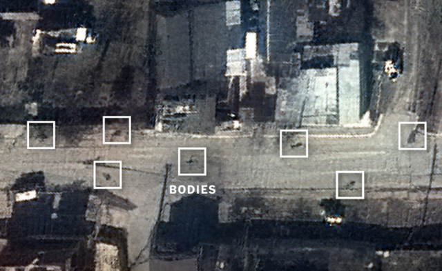 Σφαγή στη Μπούτσα: Δορυφορικές εικόνες δείχνουν πτώματα αμάχων να βρίσκονται στην πόλη για εβδομάδες