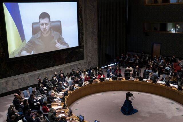 Ζελένσκι προς ΟΗΕ: Διώξτε τη Ρωσία από το Συμβούλιο Ασφαλείας